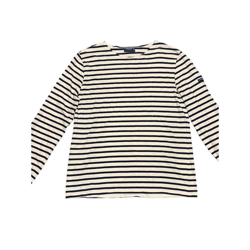 Saint James L'Atelier Breton Striped Long Sleeve Shirt Navy Cream XL Made France